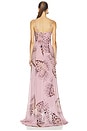 view 3 of 3 ROBE PRINT COWL NECK in Cameo Rose & Brown