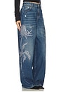 view 2 of 6 Embroidered Denim Wide Leg in Peacoat & Warm Sand