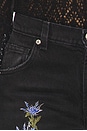 view 6 of 6 Embroidered Denim Straight Leg in Black & Brilliant Blue