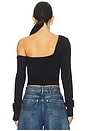 view 4 of 6 One-shoulder Knit Sweater in Black