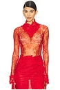 view 1 of 5 Chantilly Lace Top in Lipstick Red