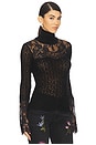 view 2 of 4 Knit Lace Top in Black