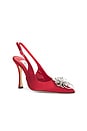 view 2 of 5 Satin Sling Back Pump in Red Chili Pepper