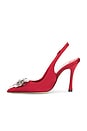 view 5 of 5 Satin Sling Back Pump in Red Chili Pepper