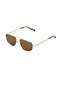 view 2 of 3 The Halle Sunglasses in Gold & Brown