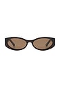 view 1 of 3 Kasia Sunglasses in Dark Havana Tort & Walnut
