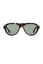 view 1 of 3 LUNETTES DE SOLEIL THE RILEY in Amber Tort & Light Green