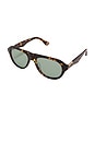 view 2 of 3 LUNETTES DE SOLEIL THE RILEY in Amber Tort & Light Green