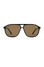 view 1 of 3 LUNETTES DE SOLEIL THE CYRUS in Black & Chocolate