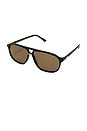 view 2 of 3 LUNETTES DE SOLEIL THE CYRUS in Black & Chocolate