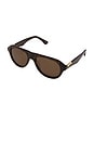 view 2 of 3 LUNETTES DE SOLEIL THE RILEY in Havana Tort & Chocolate