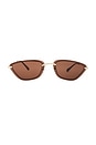 view 1 of 3 The Chandra Sunglasses in Light Gold & Chocolate