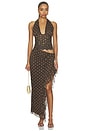 view 1 of 3 ROBE PENELOPE MAXI in Espresso Polka Dot