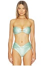 view 1 of 5 Rubi Bikini Top in Green Glossy