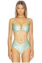 view 2 of 5 Rubi Bikini Top in Green Glossy