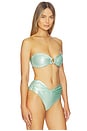 view 3 of 5 Rubi Bikini Top in Green Glossy