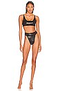 view 4 of 5 Gaia Bikini top in Metallic Black Shine