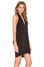 view 2 of 4 BLACK Liquid Jersey V Neck Halter Mini Dress in Black