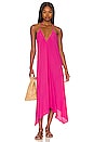 view 1 of 3 Luxe Crepe Halter Midi Dress in Fuscia