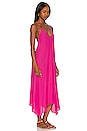 view 2 of 3 Luxe Crepe Halter Midi Dress in Fuscia