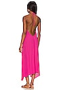 view 3 of 3 Luxe Crepe Halter Midi Dress in Fuscia