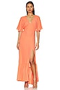 view 1 of 3 Black Flutter Sleeve Maxi Dress in Coral