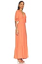 view 2 of 3 Black Flutter Sleeve Maxi Dress in Coral