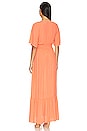 view 3 of 3 Black Flutter Sleeve Maxi Dress in Coral