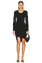 view 1 of 3 Asymmetrical Hem Mini Dress in Black