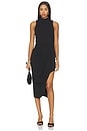 view 1 of 3 Mock Neck Pleated Dress in Black