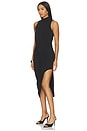 view 2 of 3 Mock Neck Pleated Dress in Black