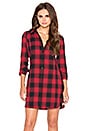 view 1 of 5 Woven Plaid Shirt Dress in Red