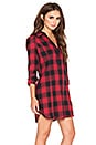 view 2 of 5 Woven Plaid Shirt Dress in Red