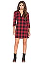 view 4 of 5 Woven Plaid Shirt Dress in Red