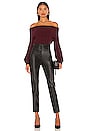 view 4 of 4 BLACK Fuzzy Sweater in Wine