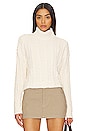 view 1 of 4 Cable Knit Turtleneck Sweater in Cream