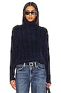 view 1 of 4 Cable Knit Turtleneck Sweater in Midnight