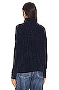 view 3 of 4 Cable Knit Turtleneck Sweater in Midnight