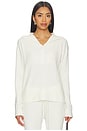 view 1 of 5 Button Funnel Neck Sweater in Soft White