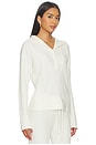 view 2 of 5 Button Funnel Neck Sweater in Soft White