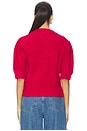 view 3 of 4 Mock Neck Puff Sleeve Sweater in Red
