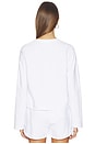 view 3 of 4 Drop Shoulder Pullover Top in White
