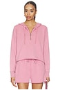 view 1 of 4 Half Zip Crop Hoodie in Faded Rose