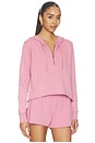 view 2 of 4 Half Zip Crop Hoodie in Faded Rose