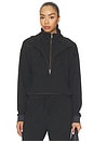 view 1 of 4 Double Zip Funnel Neck Pullover in Heather Black
