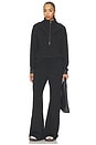 view 5 of 4 Double Zip Funnel Neck Pullover in Heather Black