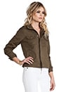 view 3 of 7 Military Button Up Jacket in Army Green