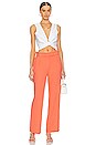 view 4 of 4 Paper Bag Waist Wide Leg Pant in Hot Coral