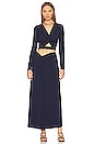 view 5 of 5 Knot Slit Maxi Skirt in Navy