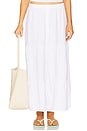 view 2 of 7 Tiered Button Front Maxi Skirt in White